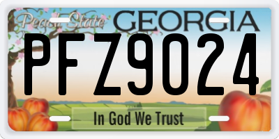 GA license plate PFZ9024