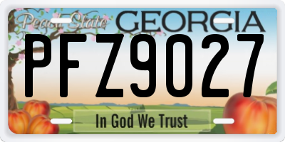 GA license plate PFZ9027