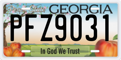 GA license plate PFZ9031