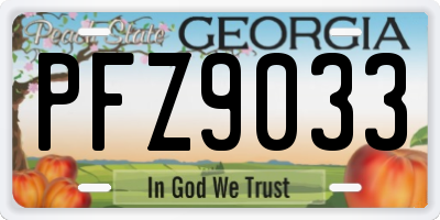 GA license plate PFZ9033