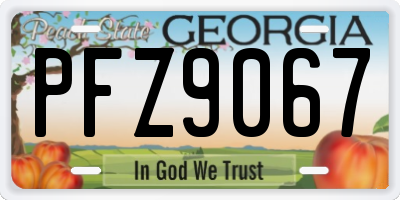 GA license plate PFZ9067