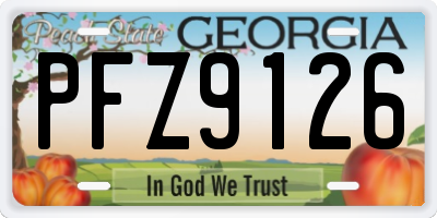 GA license plate PFZ9126