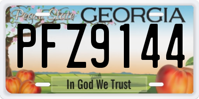GA license plate PFZ9144