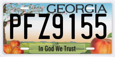 GA license plate PFZ9155
