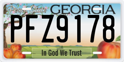 GA license plate PFZ9178
