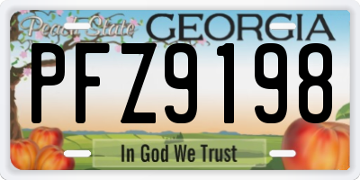 GA license plate PFZ9198