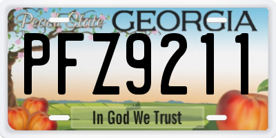 GA license plate PFZ9211