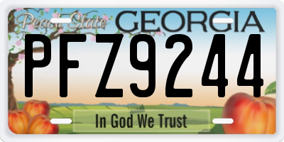 GA license plate PFZ9244