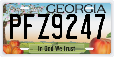 GA license plate PFZ9247