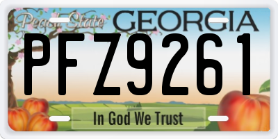 GA license plate PFZ9261