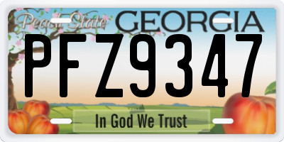 GA license plate PFZ9347