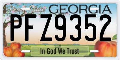 GA license plate PFZ9352