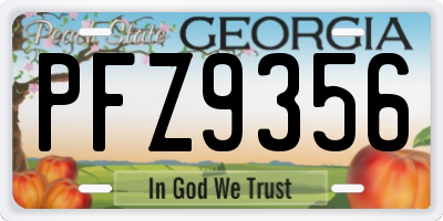 GA license plate PFZ9356