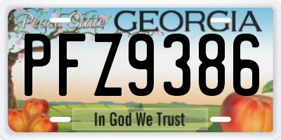 GA license plate PFZ9386