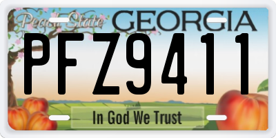 GA license plate PFZ9411