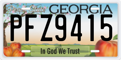 GA license plate PFZ9415
