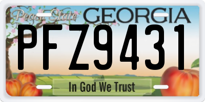 GA license plate PFZ9431