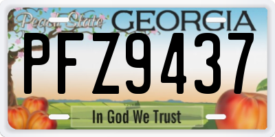 GA license plate PFZ9437