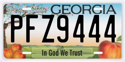 GA license plate PFZ9444