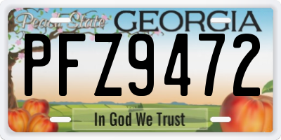 GA license plate PFZ9472