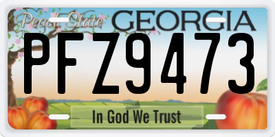 GA license plate PFZ9473