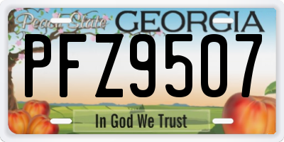 GA license plate PFZ9507