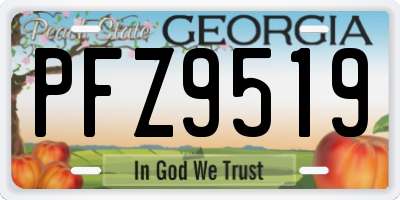 GA license plate PFZ9519