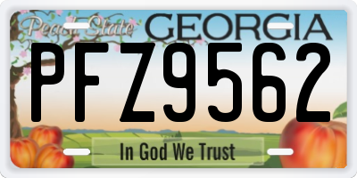 GA license plate PFZ9562