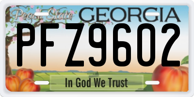 GA license plate PFZ9602