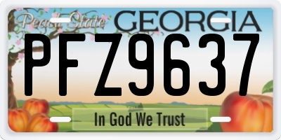 GA license plate PFZ9637
