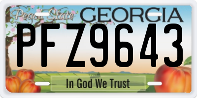 GA license plate PFZ9643