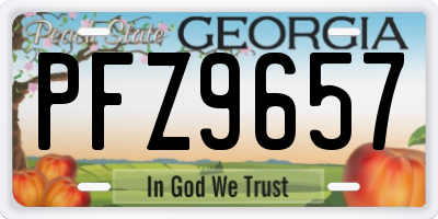 GA license plate PFZ9657
