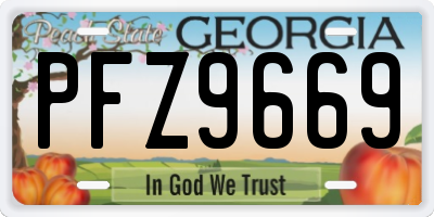 GA license plate PFZ9669