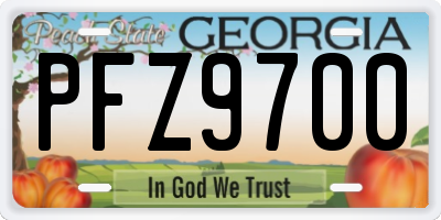 GA license plate PFZ9700