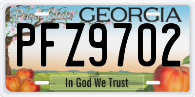 GA license plate PFZ9702