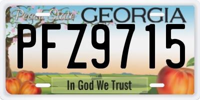 GA license plate PFZ9715