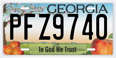 GA license plate PFZ9740