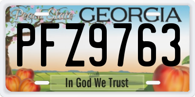 GA license plate PFZ9763