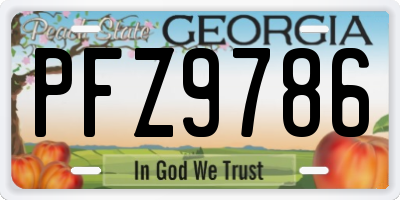 GA license plate PFZ9786