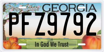 GA license plate PFZ9792