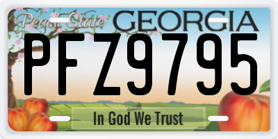 GA license plate PFZ9795