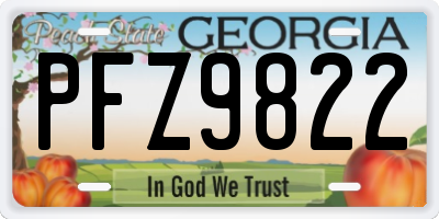 GA license plate PFZ9822