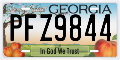 GA license plate PFZ9844