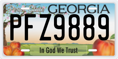 GA license plate PFZ9889