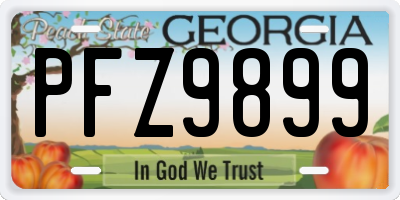 GA license plate PFZ9899