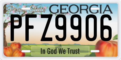GA license plate PFZ9906