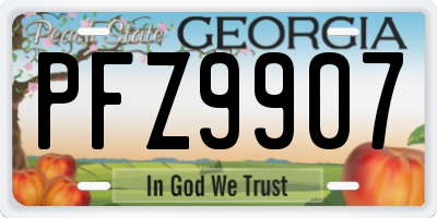 GA license plate PFZ9907