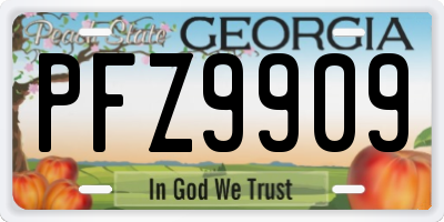 GA license plate PFZ9909