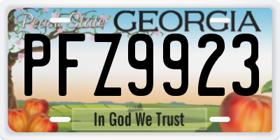 GA license plate PFZ9923