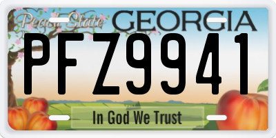 GA license plate PFZ9941